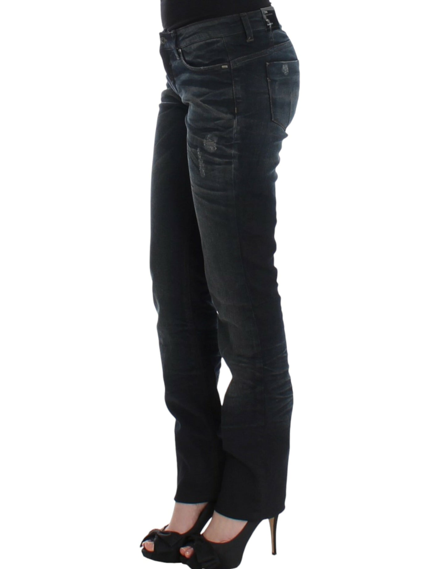 Kostüm-National-Chic-Superskinny-Jeans aus blauem Denim