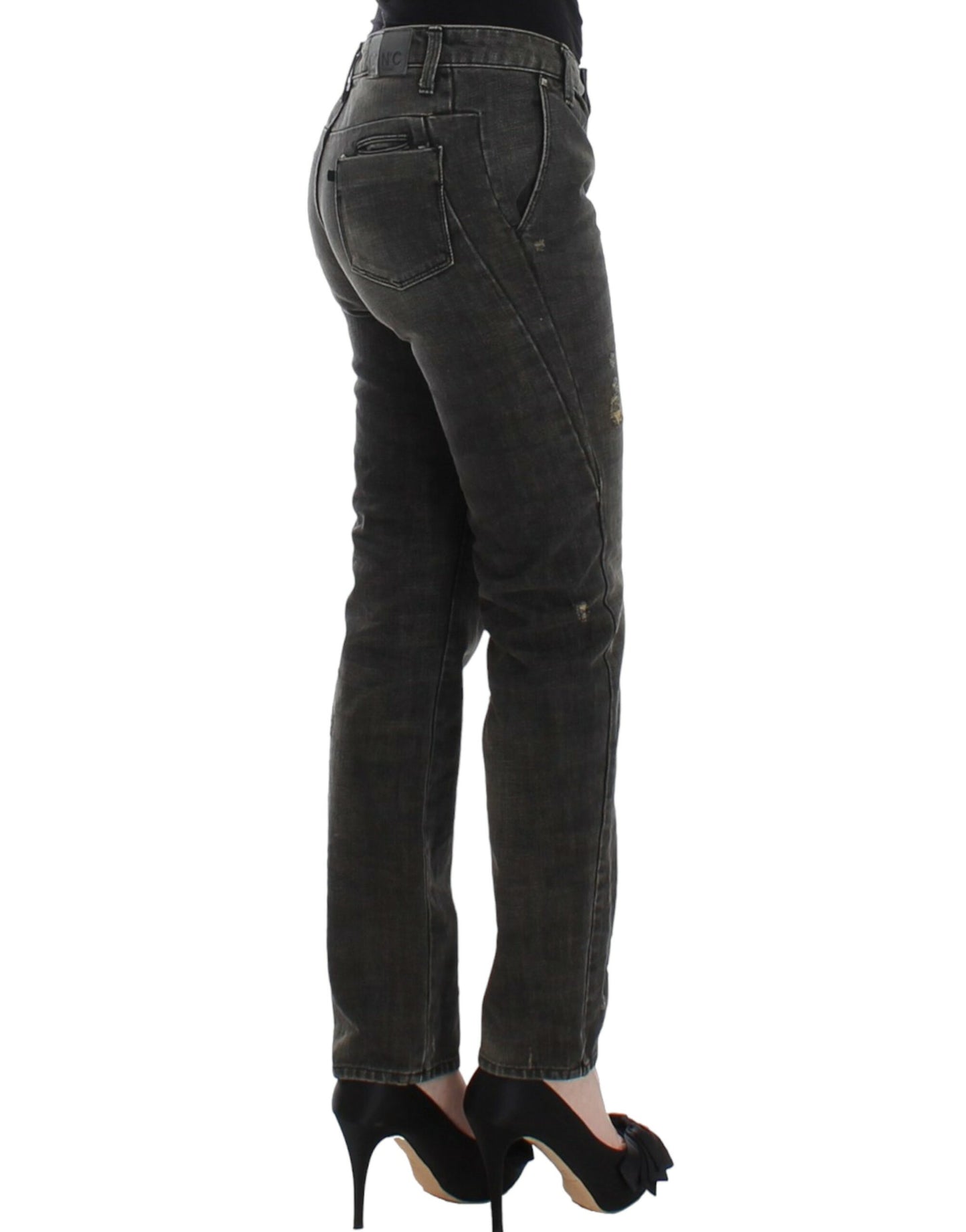 Sleek Grey Straight Leg Distressed-Jeans von Costume National