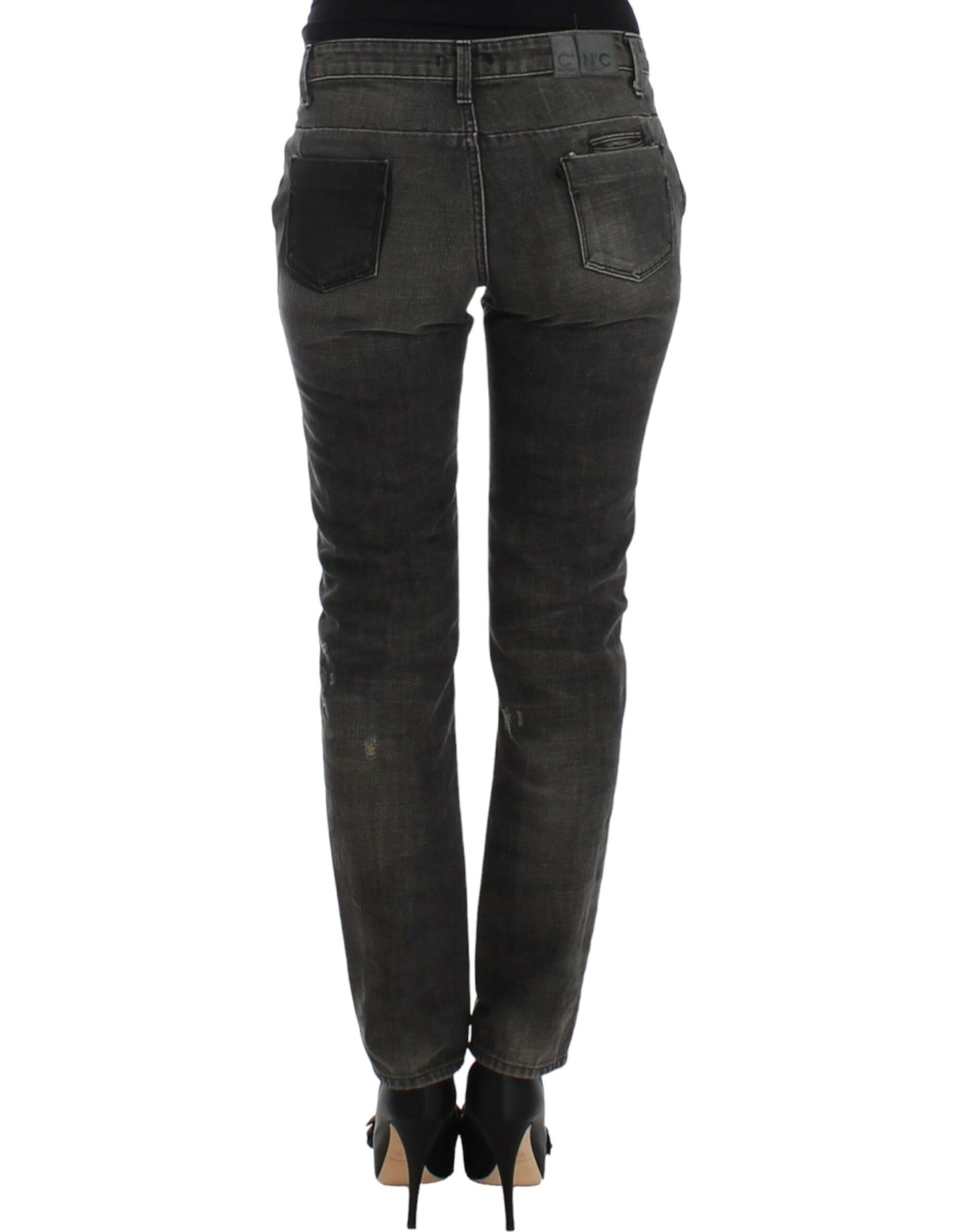 Sleek Grey Straight Leg Distressed-Jeans von Costume National