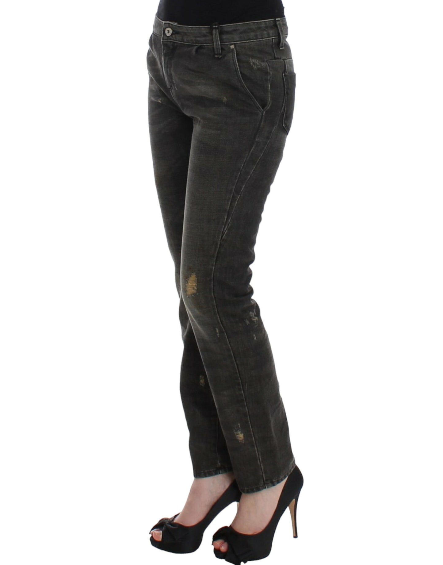 Sleek Grey Straight Leg Distressed-Jeans von Costume National