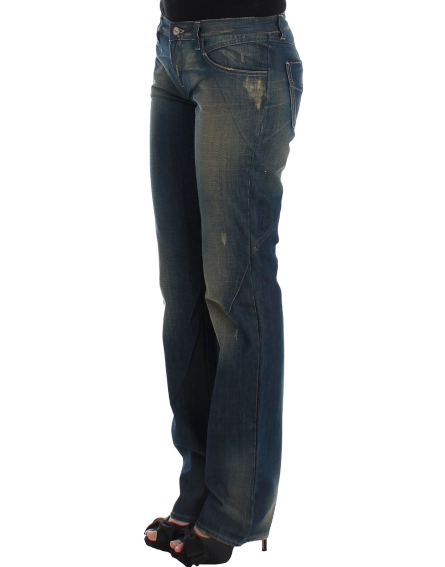 Kostüm-National-Chic-Jeans aus blauem Denim mit geradem Bein