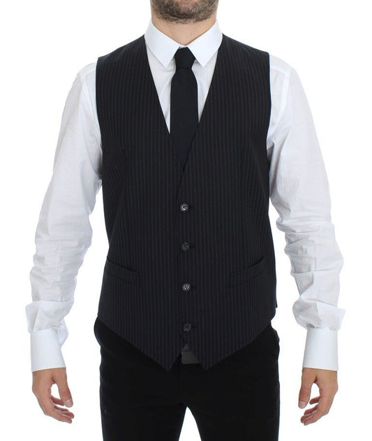 Dolce &amp; Gabbana Gray Stretch Formal Dress Vest Waistcoat