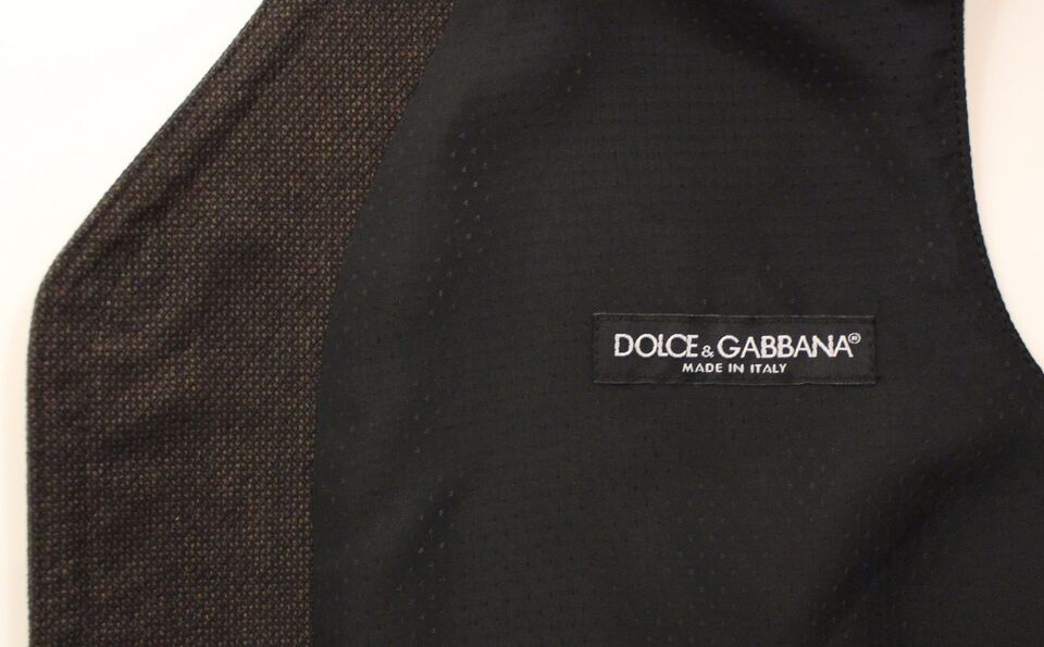 Dolce &amp; Gabbana Elegante braune Baumwollmischung-Kleiderweste