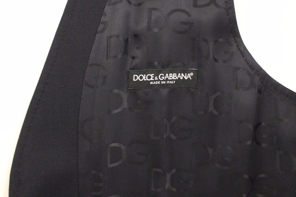 Dolce &amp; Gabbana Blue Cotton Stretch Dress Vest Blazer