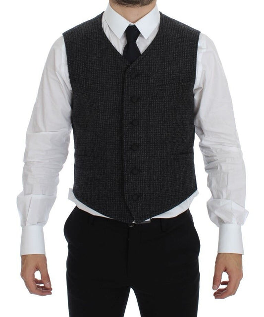 Dolce &amp; Gabbana Gray Wool Blend Vest Gilet Weste