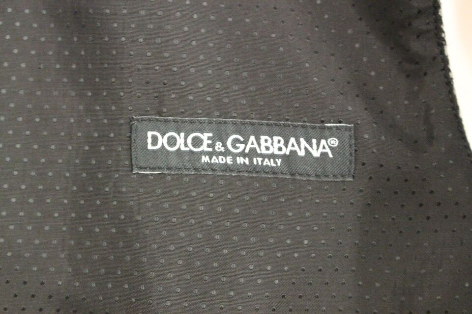 Dolce &amp; Gabbana Gray Cotton Blend Logo Vest Gilet Weste