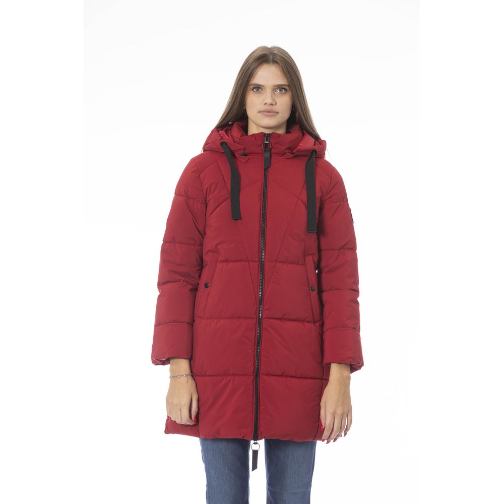 Baldinini Trend Elegante rote lange Daunenjacke für Damen