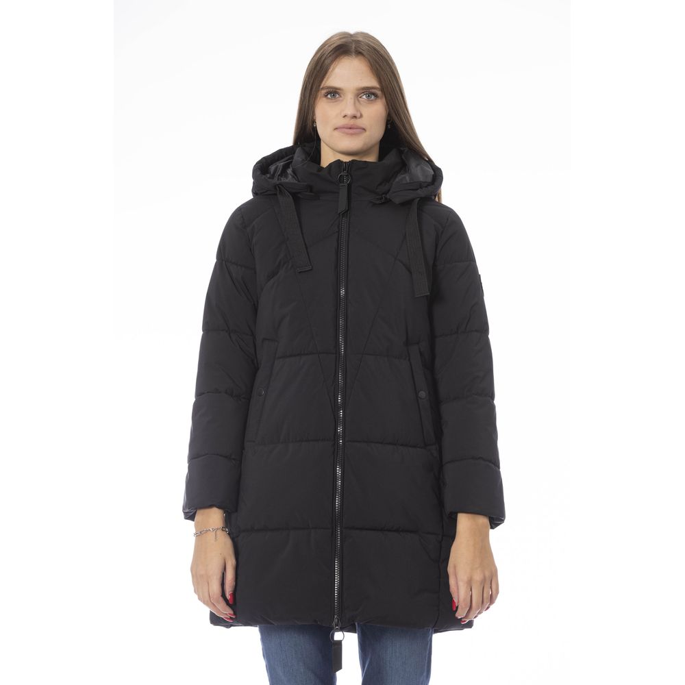 Baldinini Trend Elegante schwarze Daunenjacke für schicke Wärme