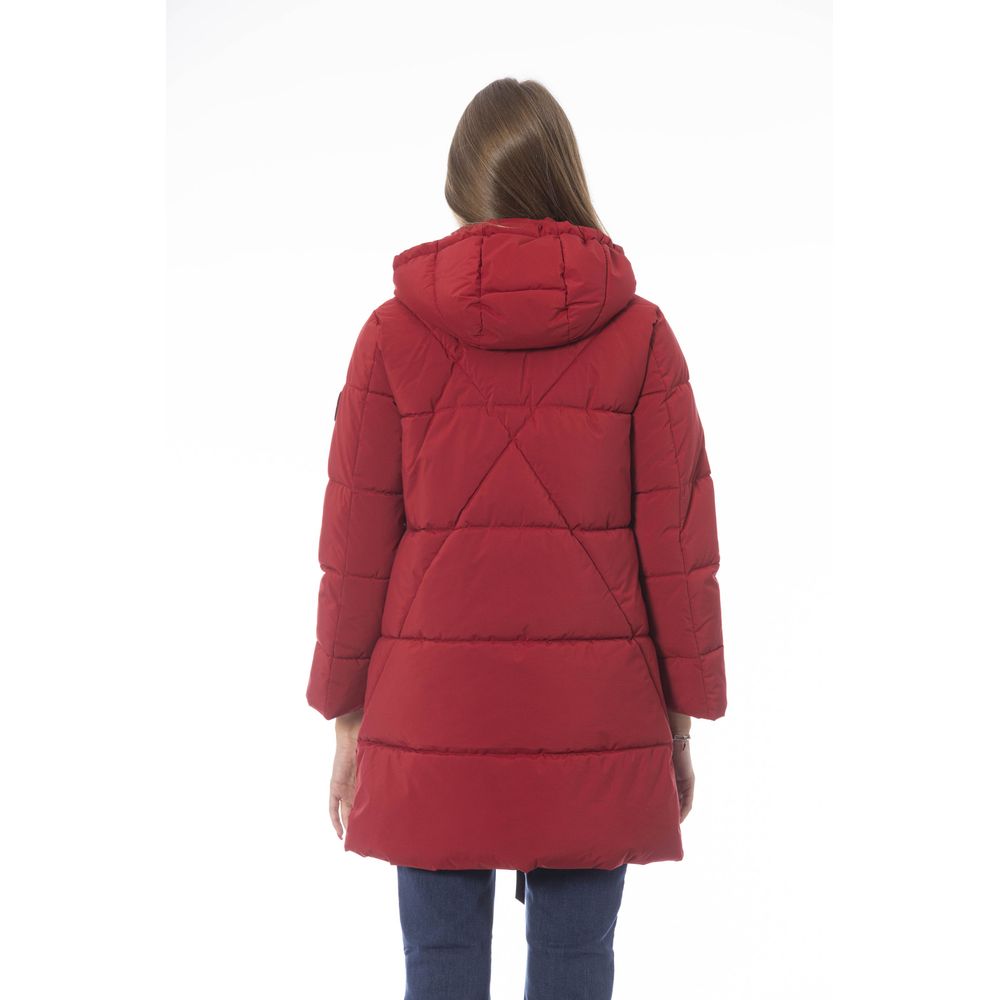 Baldinini Trend Elegante rote lange Daunenjacke für Damen