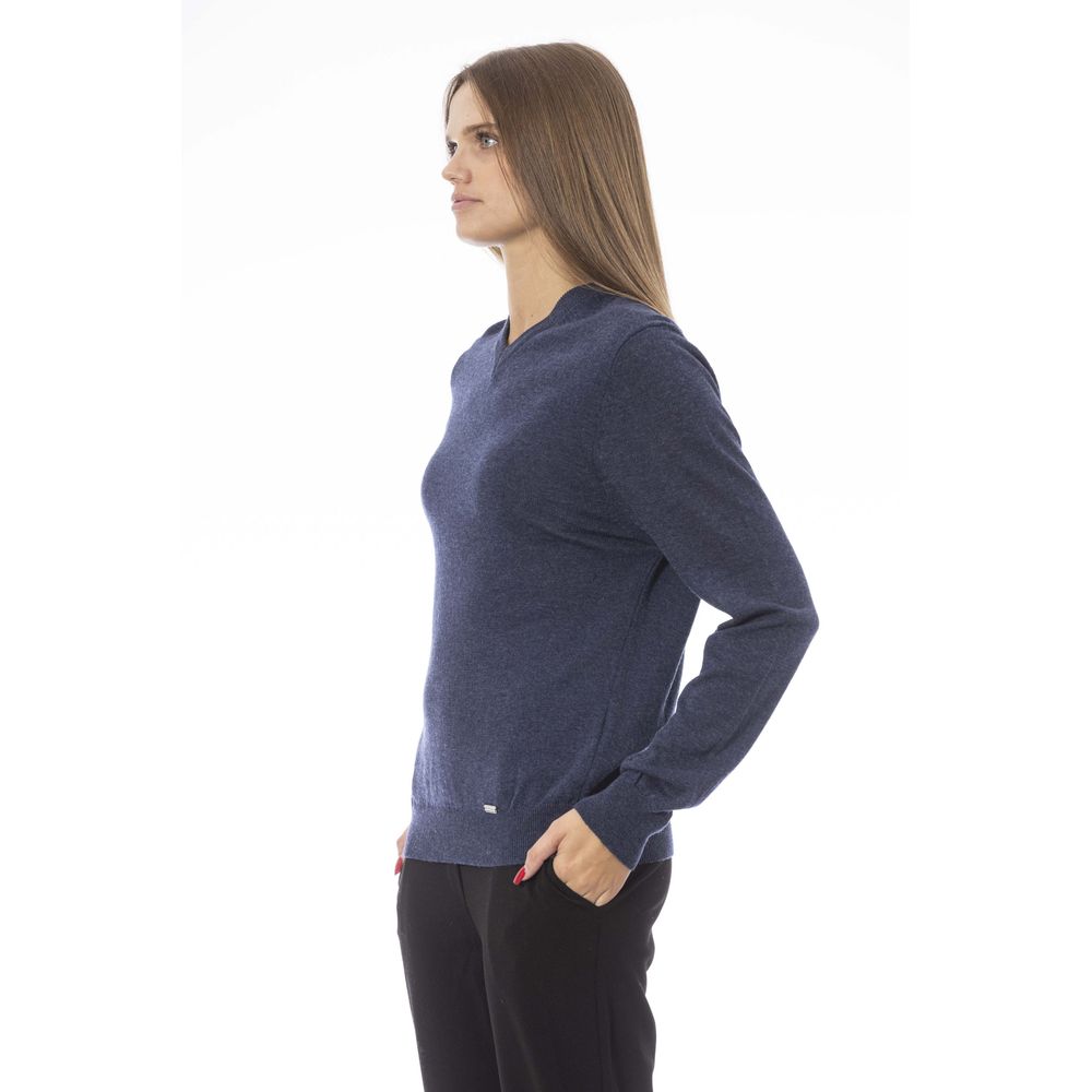 Baldinini Trend Blue Wool Women Sweater