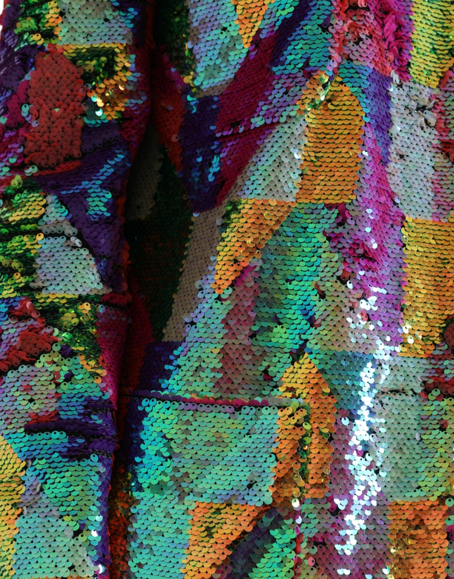 Dolce &amp; Gabbana Multicolor Polyester Sequined Coat Jacket