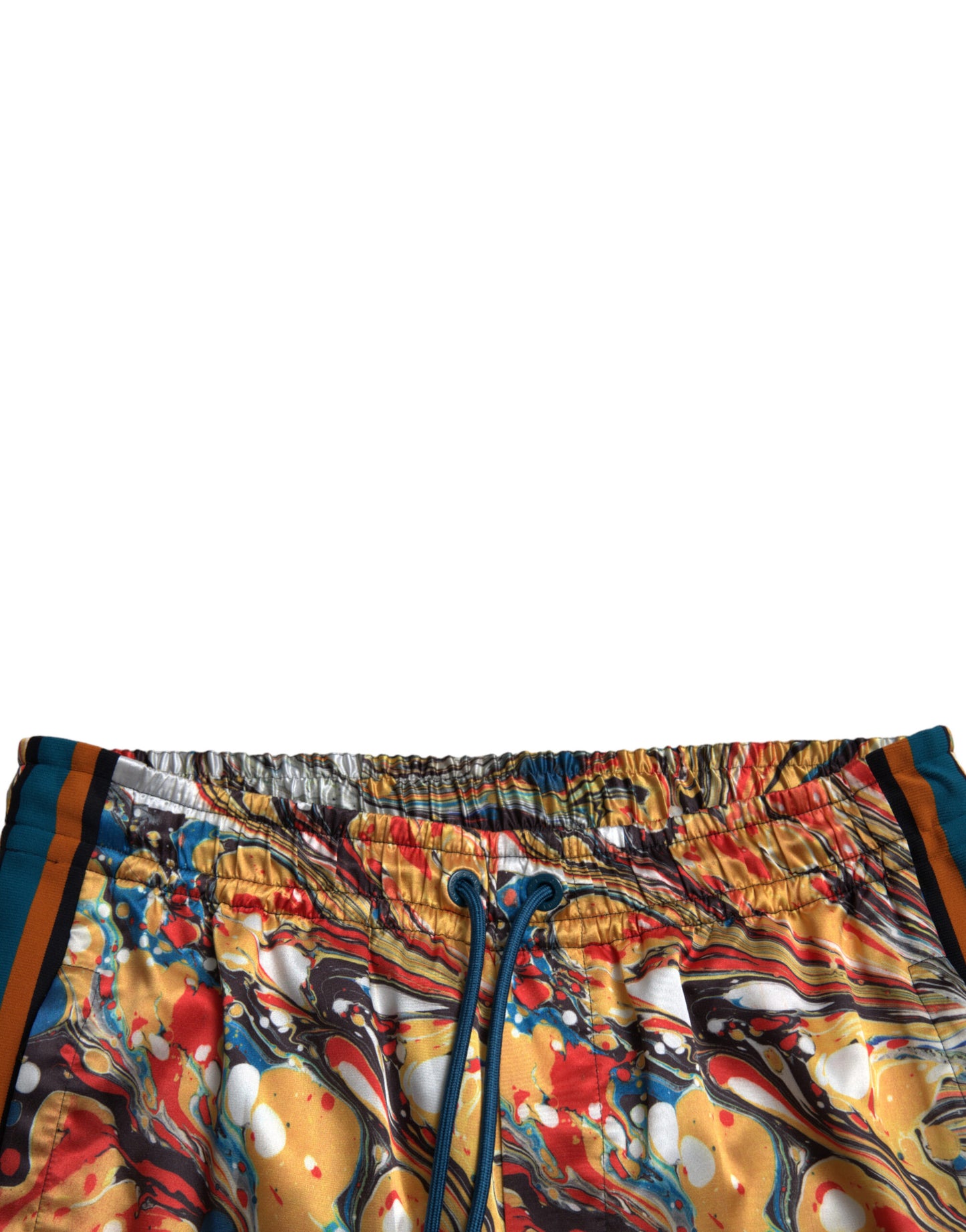 Dolce &amp; Gabbana Multicolor Marble Print Satin Pants