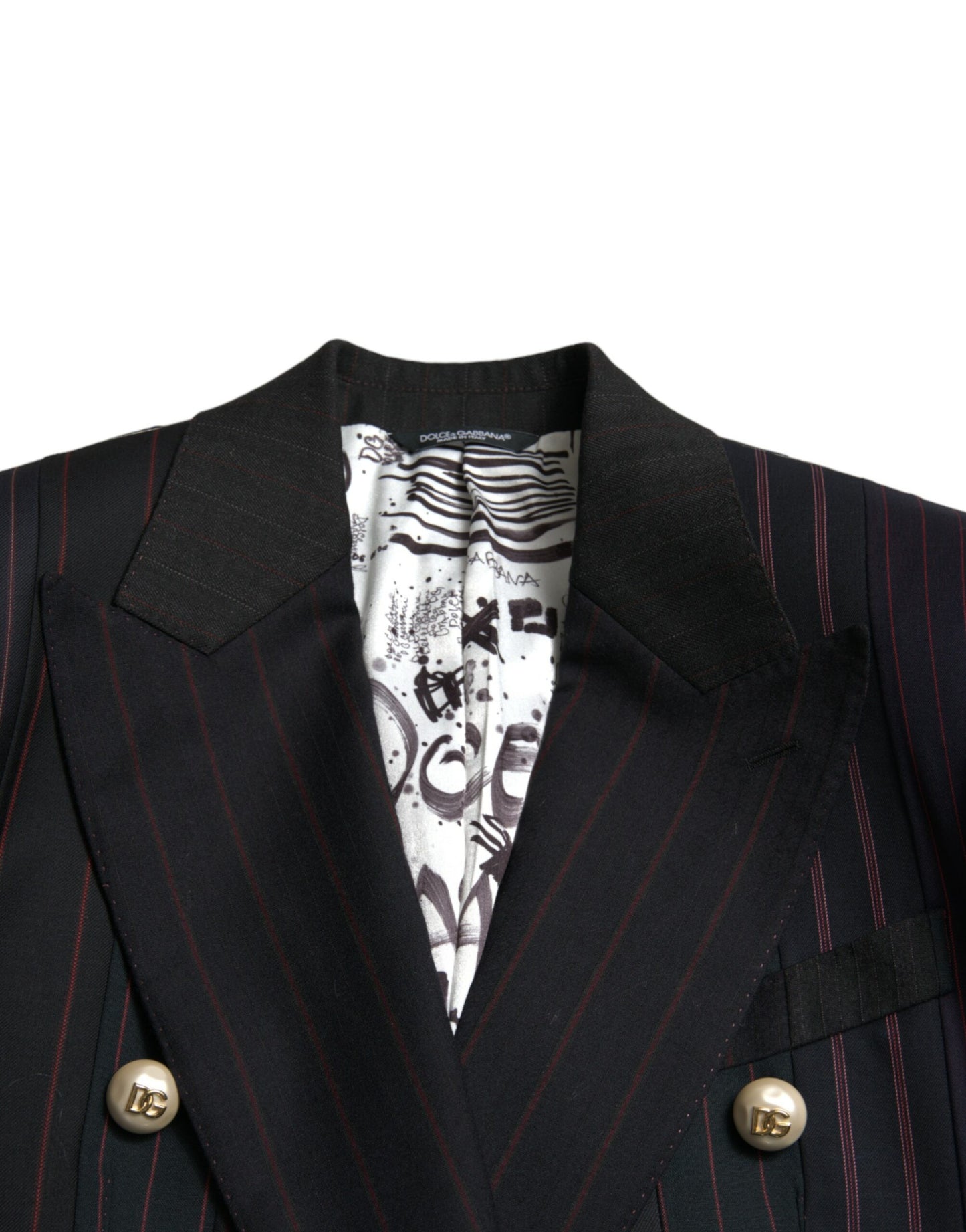 Dolce &amp; Gabbana Eleganter gestreifter zweireihiger Wollblazer