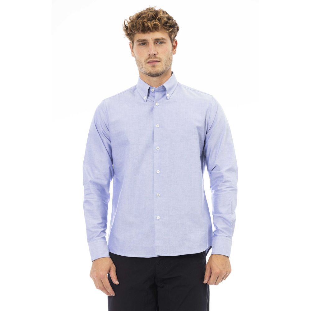 Baldinini Trend Blue Cotton Men Shirt