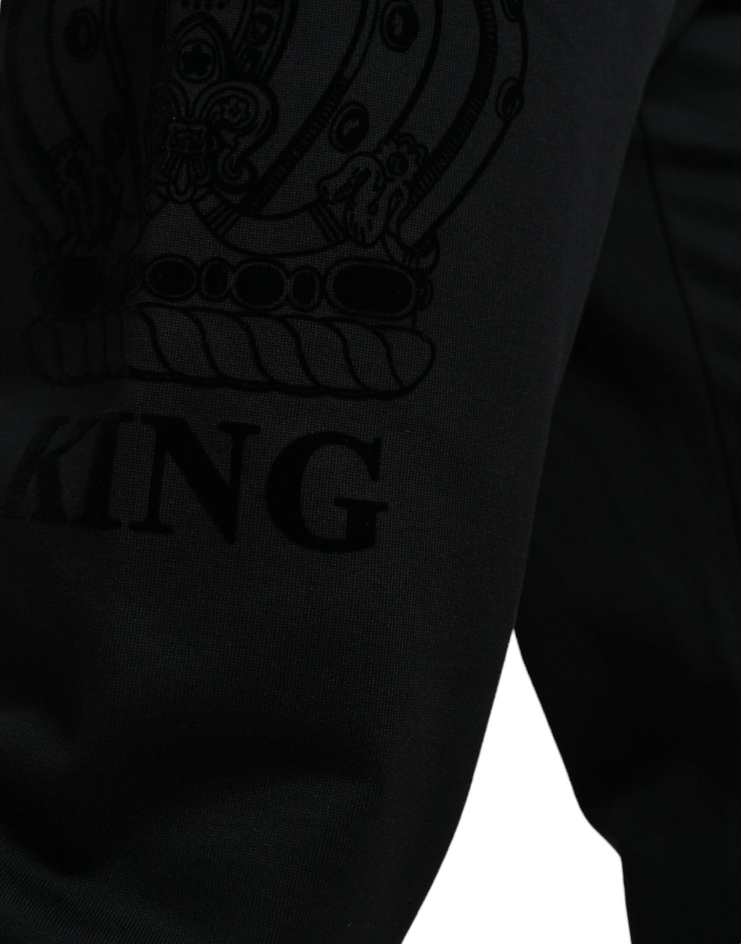 Dolce &amp; Gabbana Black Cotton Logo Sweatpants Jogging Pants