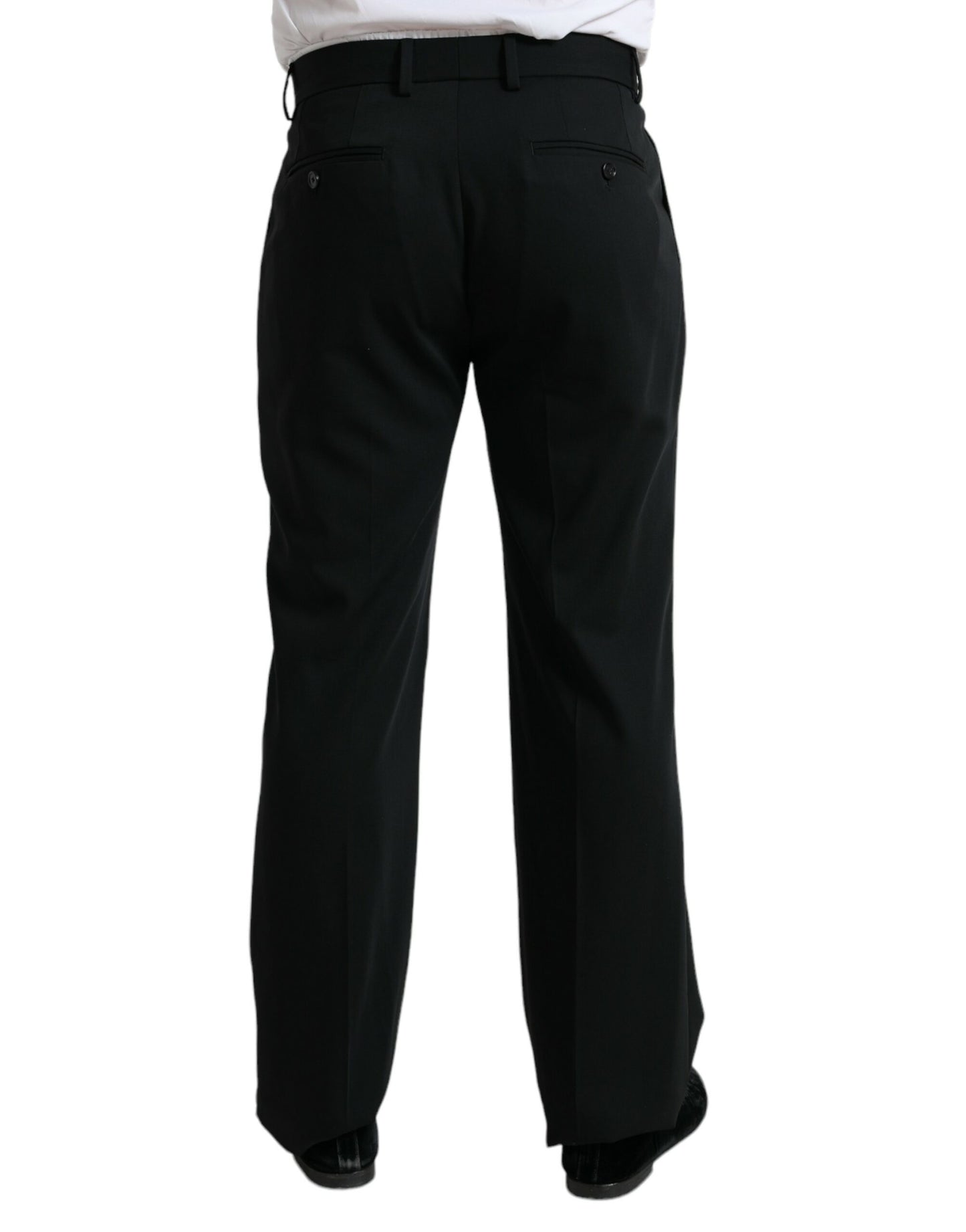 Dolce &amp; Gabbana Black Wool Formal Straight Fit Dress Pants