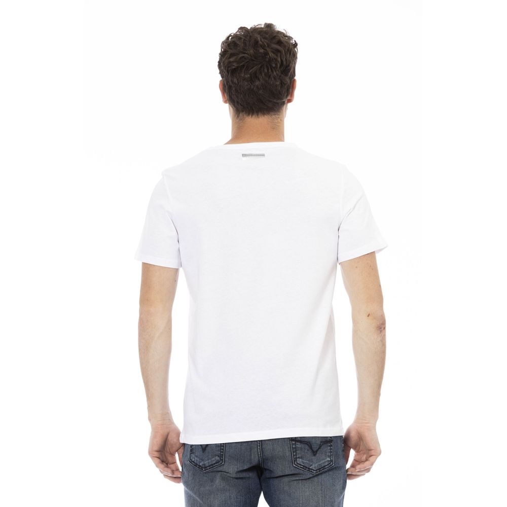 Bikkembergs T-Shirt aus frischer, weißer Baumwolle mit Druckdetail