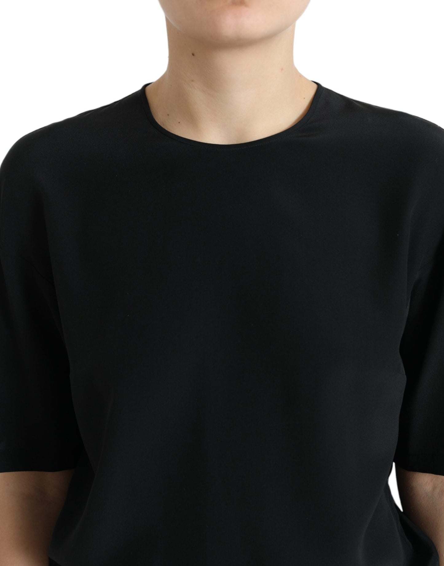 Dolce & Gabbana Elegant Silk Blend Round Neck Blouse