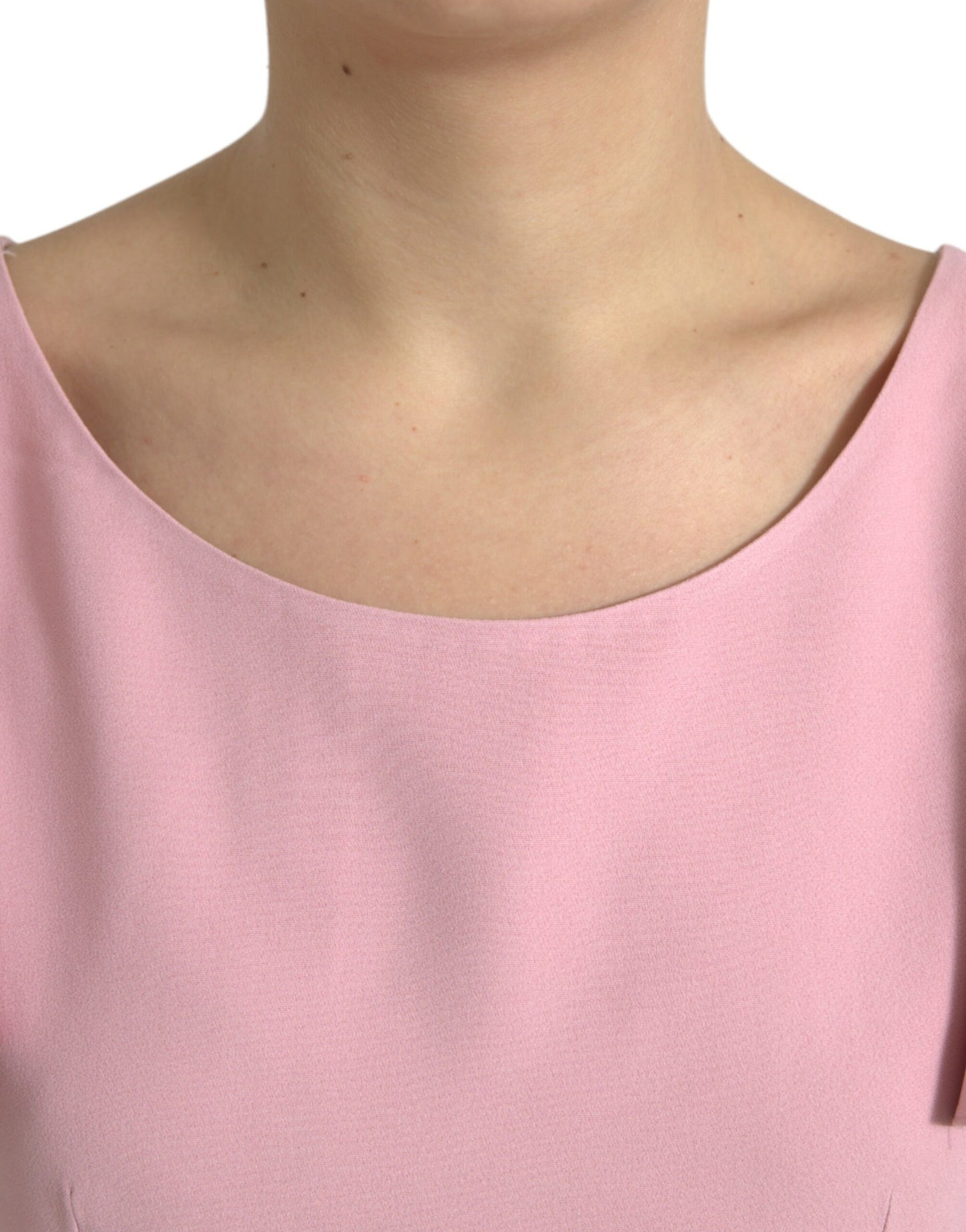 Dolce &amp; Gabbana Pink Short Sleeves Round Neck Blouse Top