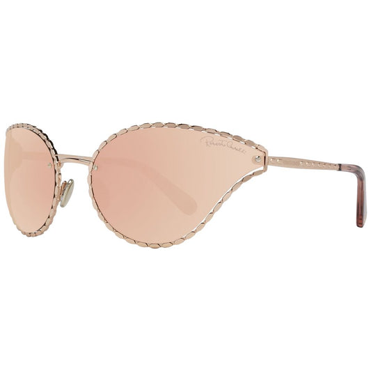 Roberto Cavalli – Ovale, verspiegelte Sonnenbrille aus Roségold