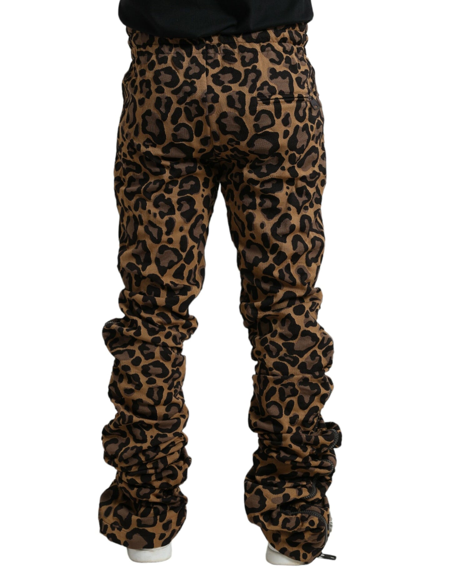 Dolce &amp; Gabbana Brown Leopard Jacquard Jogger Pants