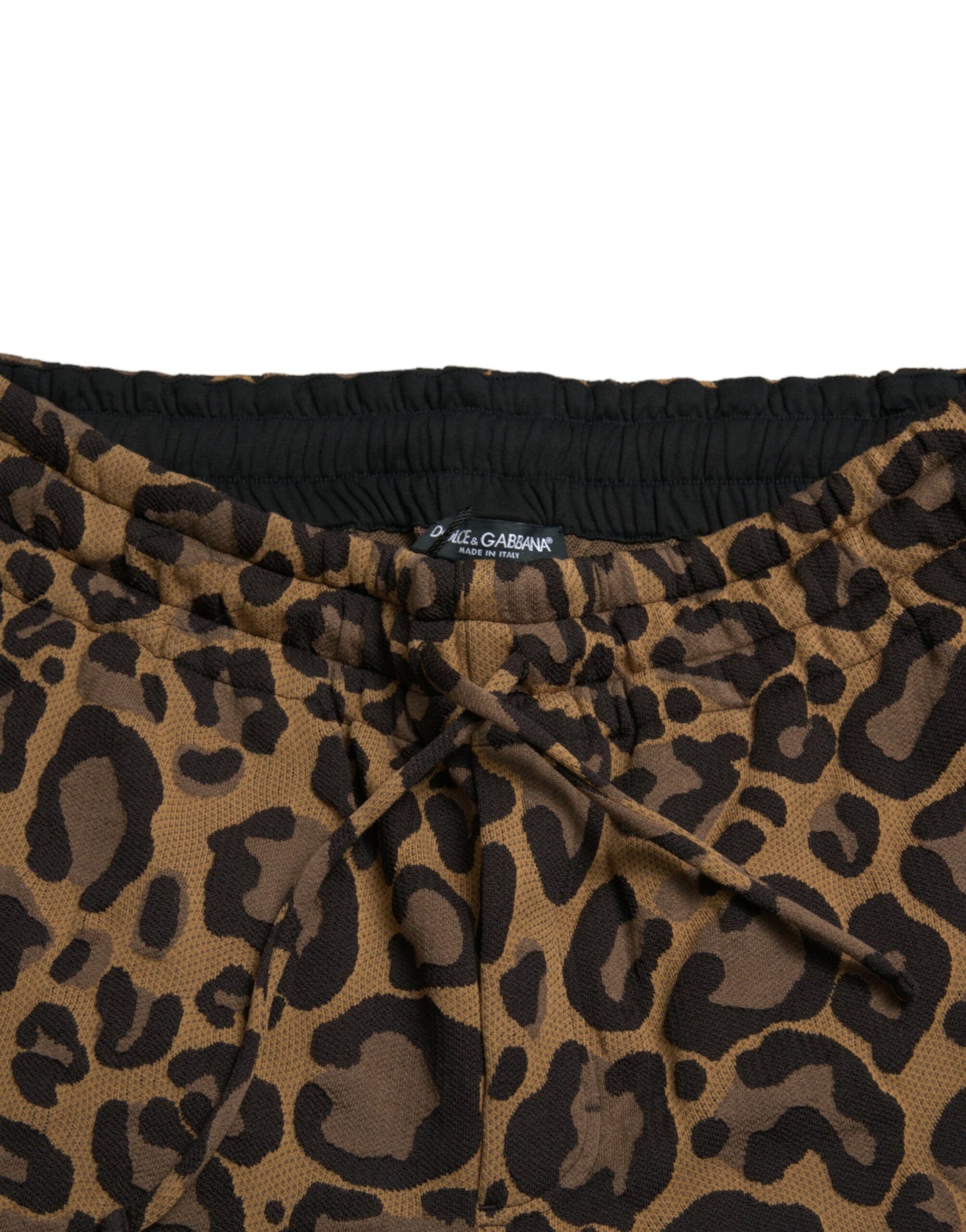 Dolce &amp; Gabbana Brown Leopard Jacquard Jogger Pants