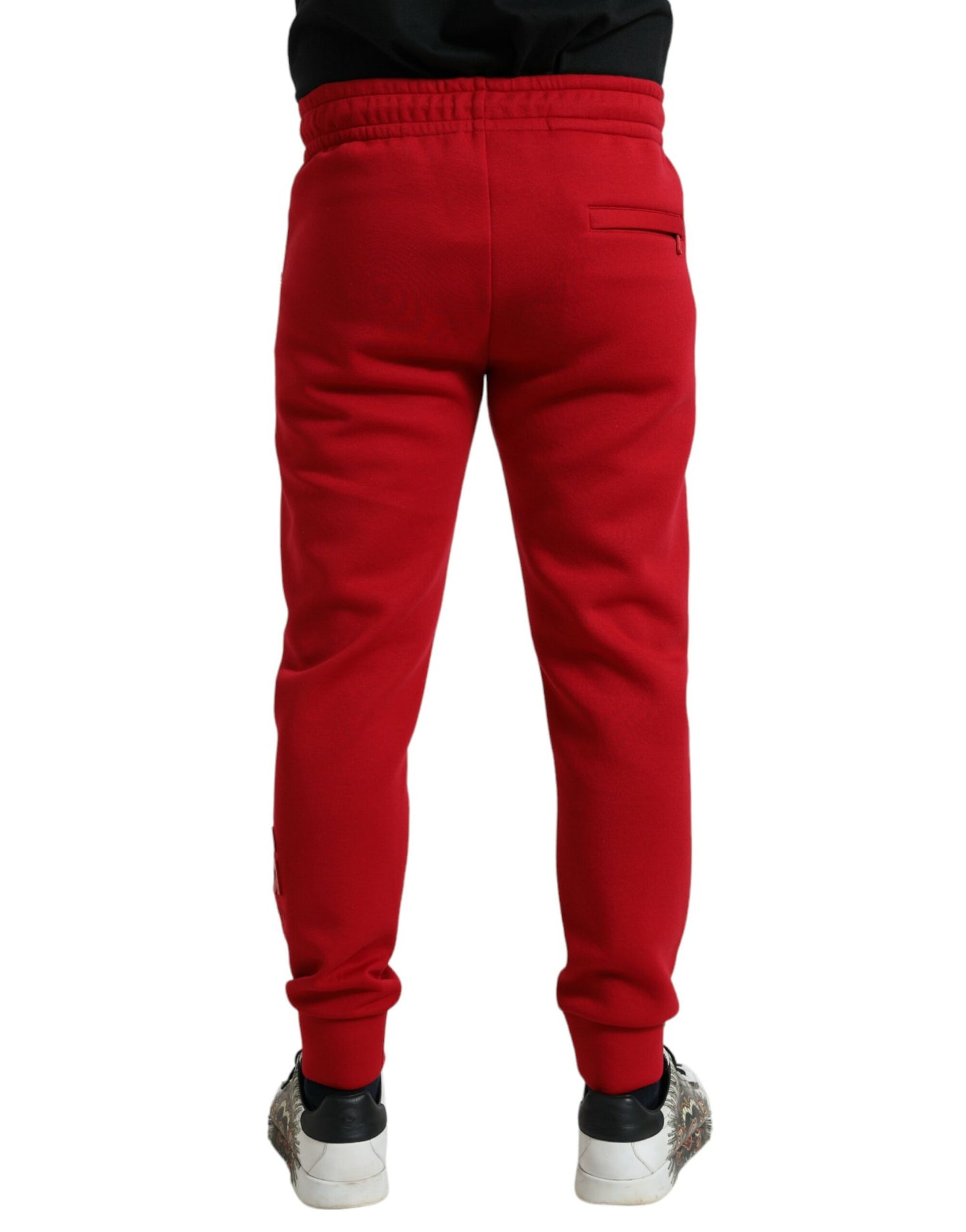 Dolce & Gabbana Sizzling Red Cotton Blend Jogger Pants