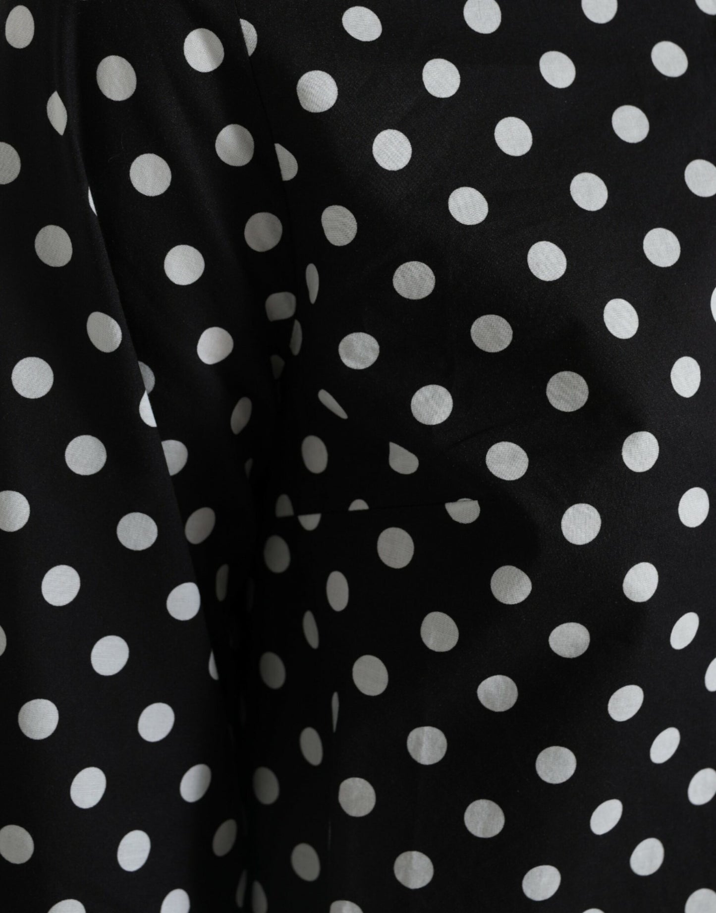 Dolce &amp; Gabbana Black White Polka Dot Nylon Shift Mini Dress