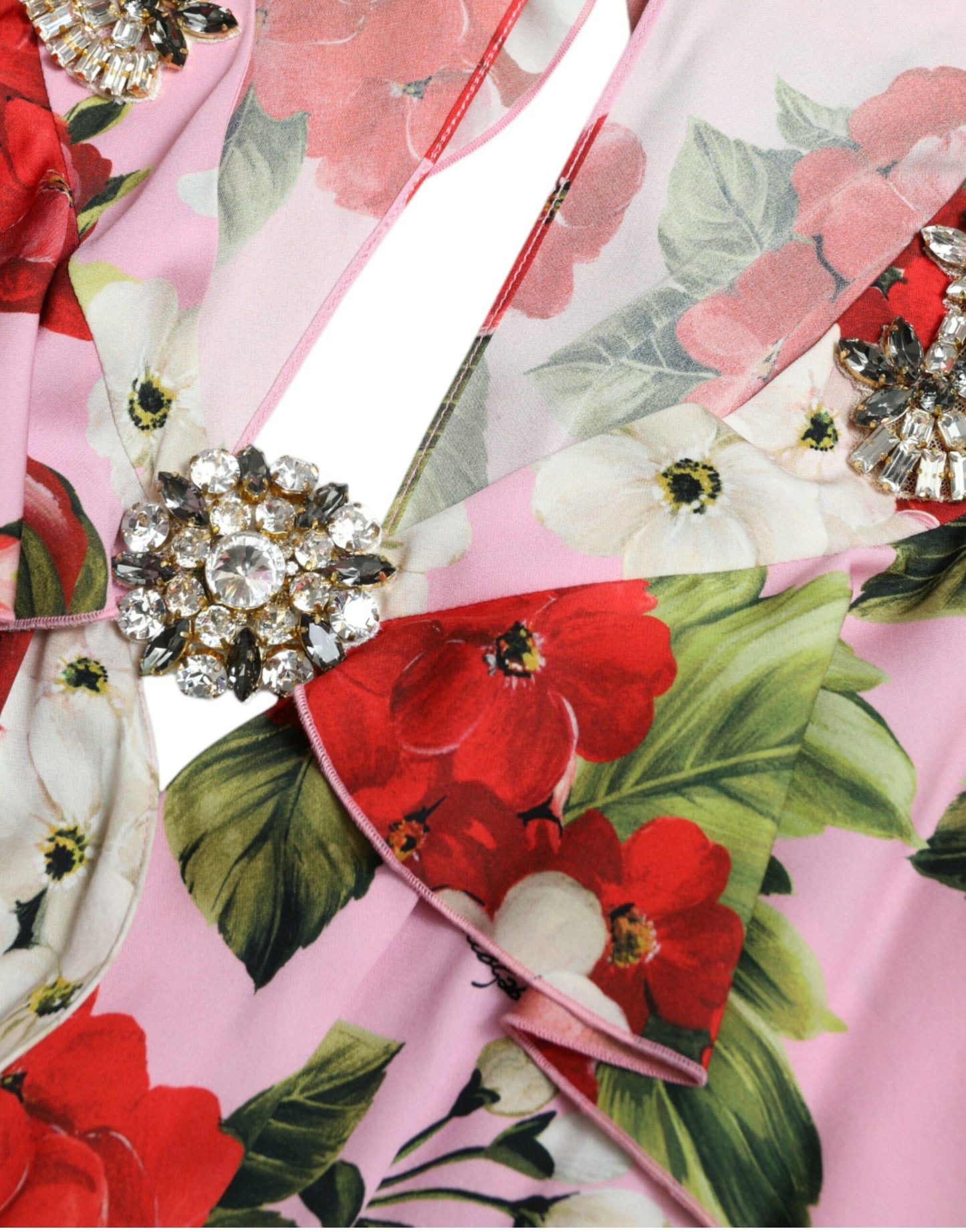 Dolce &amp; Gabbana Multicolor Floral Crystal Embellished A-line Dress