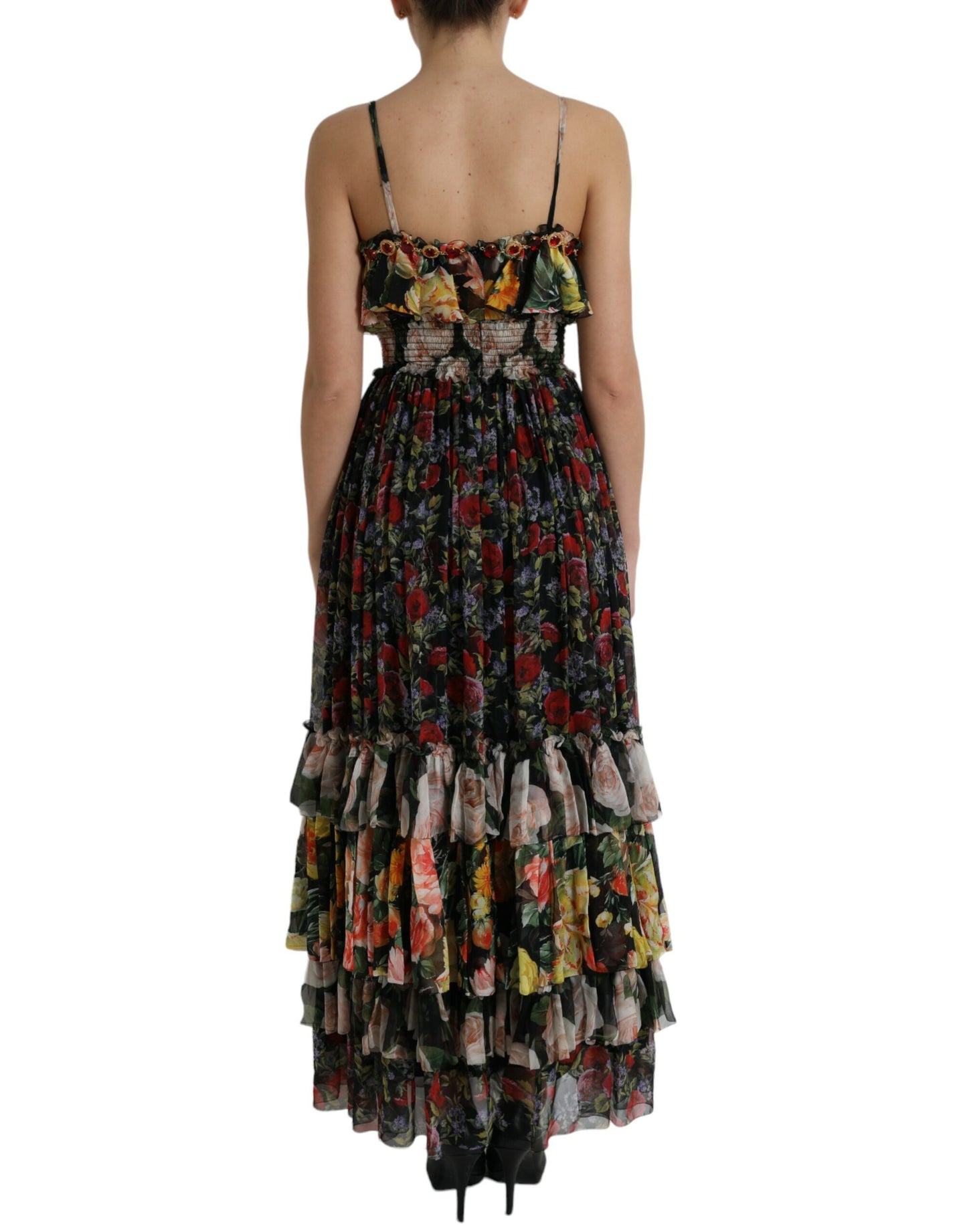 Dolce &amp; Gabbana Lebendiges Seiden-Maxikleid mit Blumenmuster