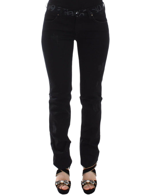 Ermanno Scervino Schicke schwarze Skinny-Statement-Jeans