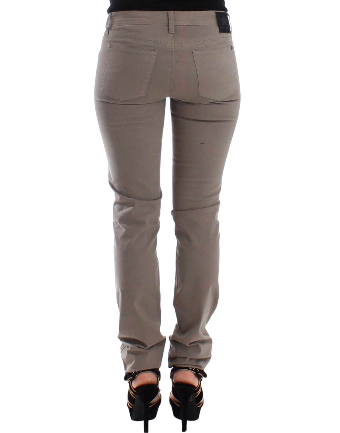 Ermanno Scervino Chic Taupe Skinny Jeans für gehobenen Stil