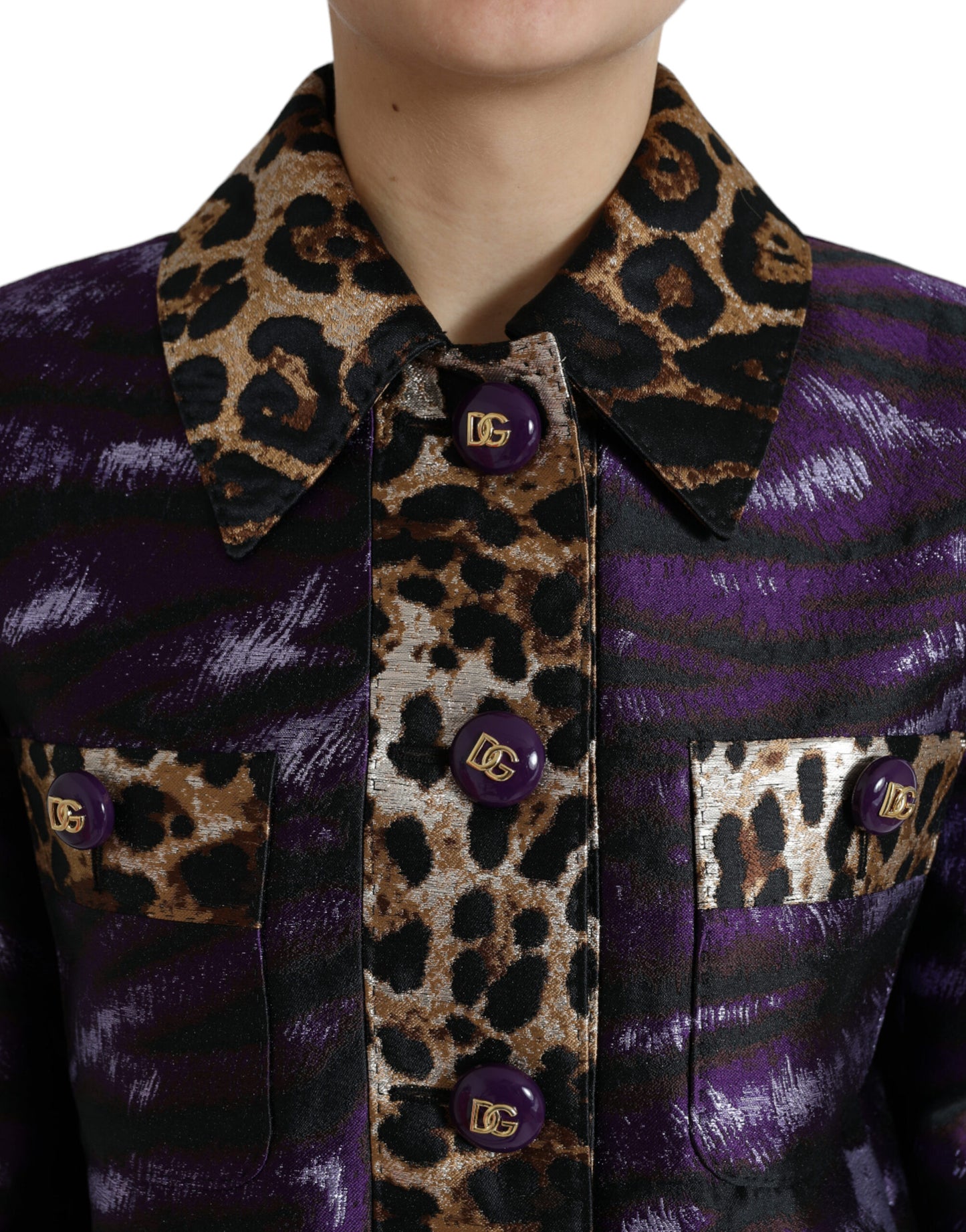 Dolce &amp; Gabbana Exquisiter Jacquard-Trenchcoat mit Tigermotiv