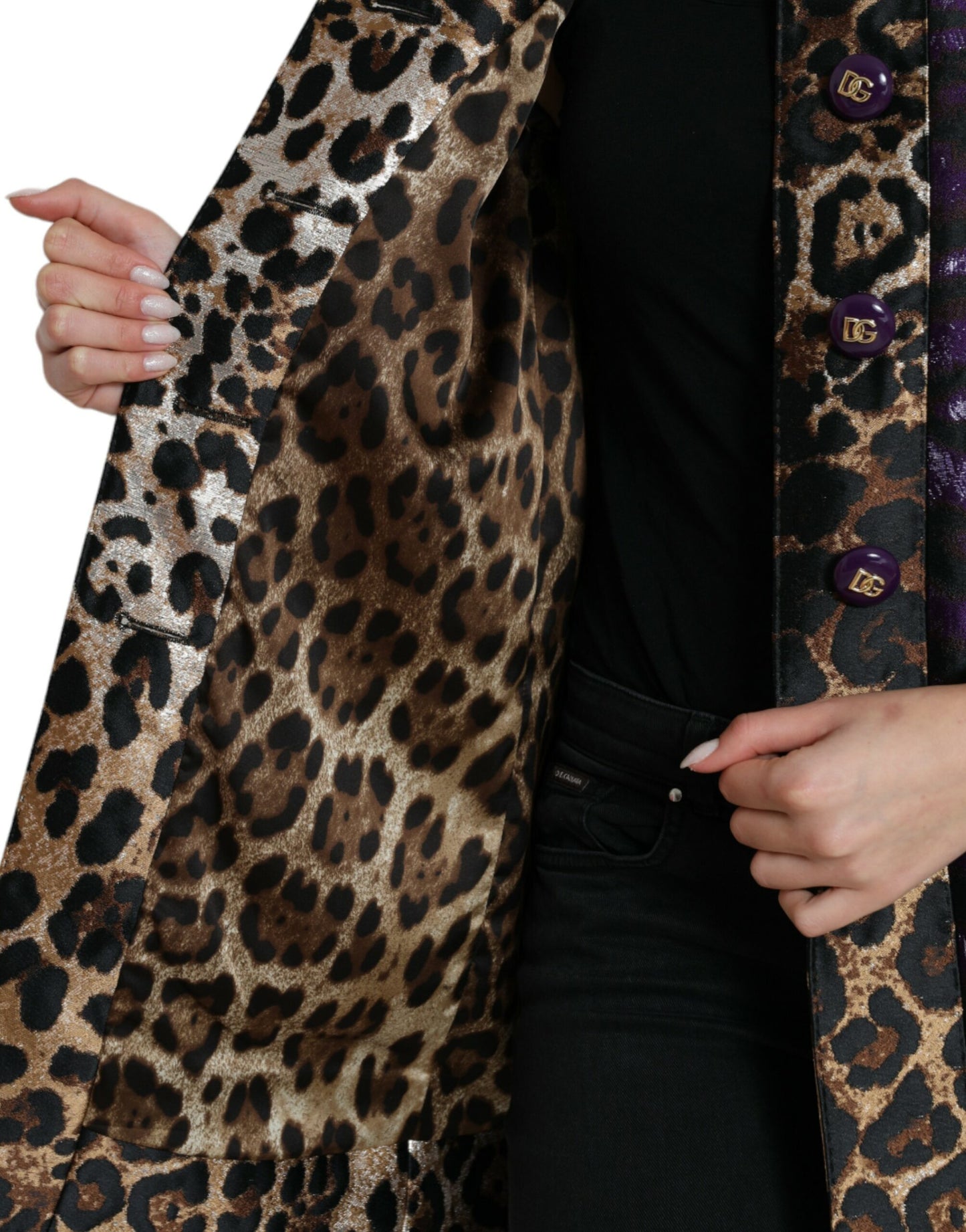 Dolce &amp; Gabbana Exquisiter Jacquard-Trenchcoat mit Tigermotiv