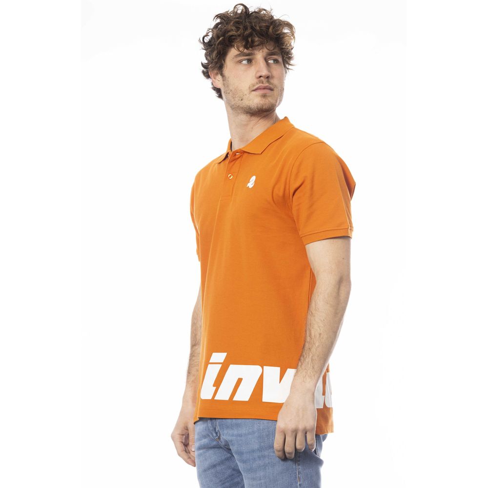 Invicta Elegantes orangefarbenes Kurzarm-Polo für Herren