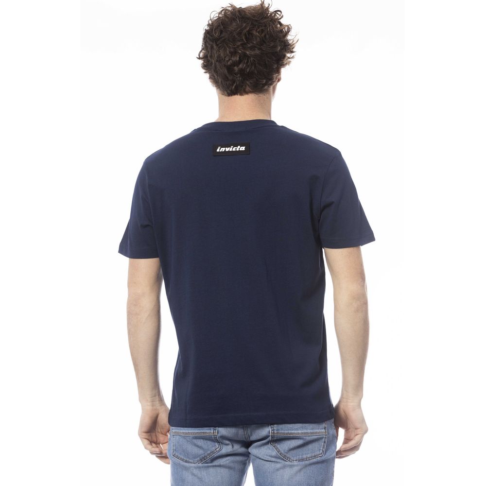 Invicta Elevated Blaues T-Shirt aus Baumwolle mit Rundhalsausschnitt