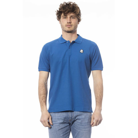 Invicta Elegantes blaues Kurzarm-Poloshirt