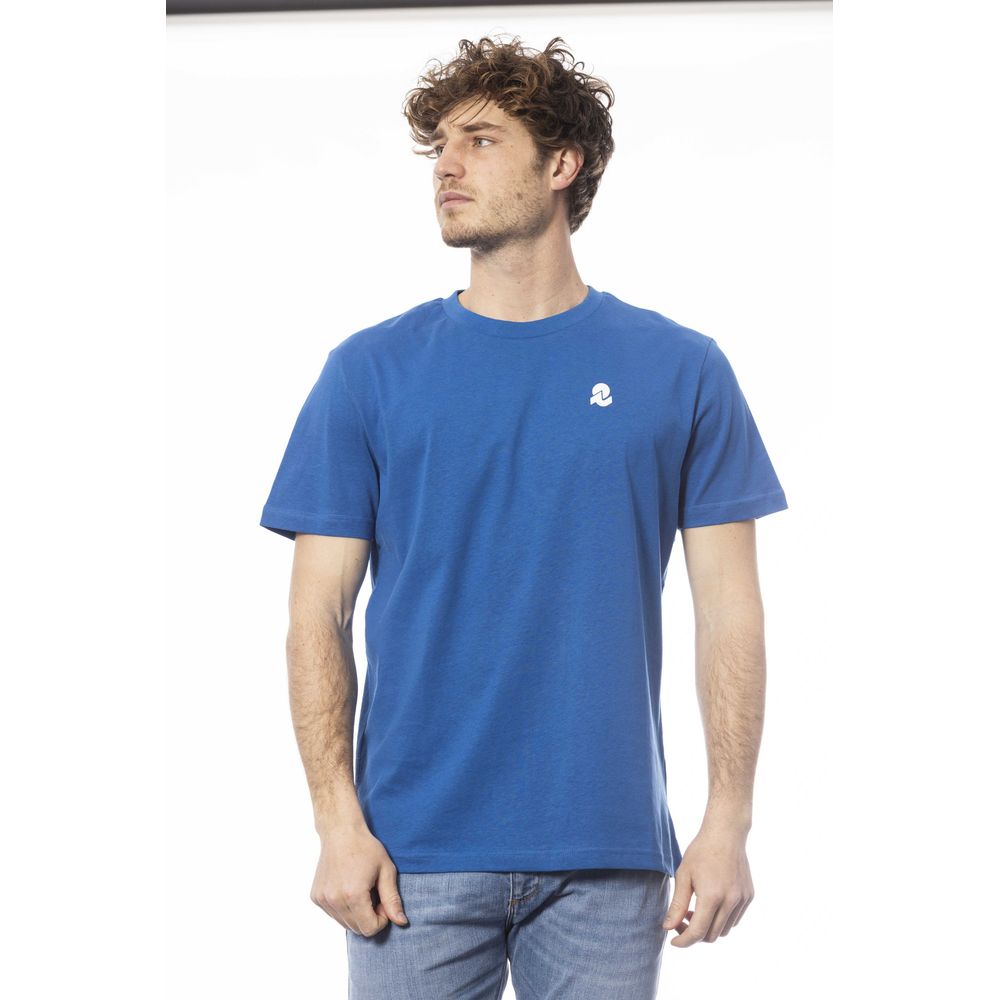 Invicta Elegantes blaues Baumwoll-T-Shirt mit Logo auf der Brust