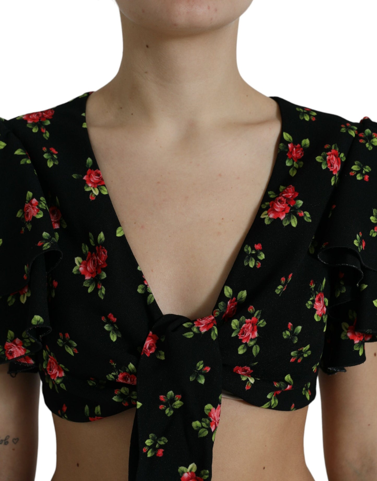 Dolce & Gabbana Floral Print Cropped Top Luxe Fashion