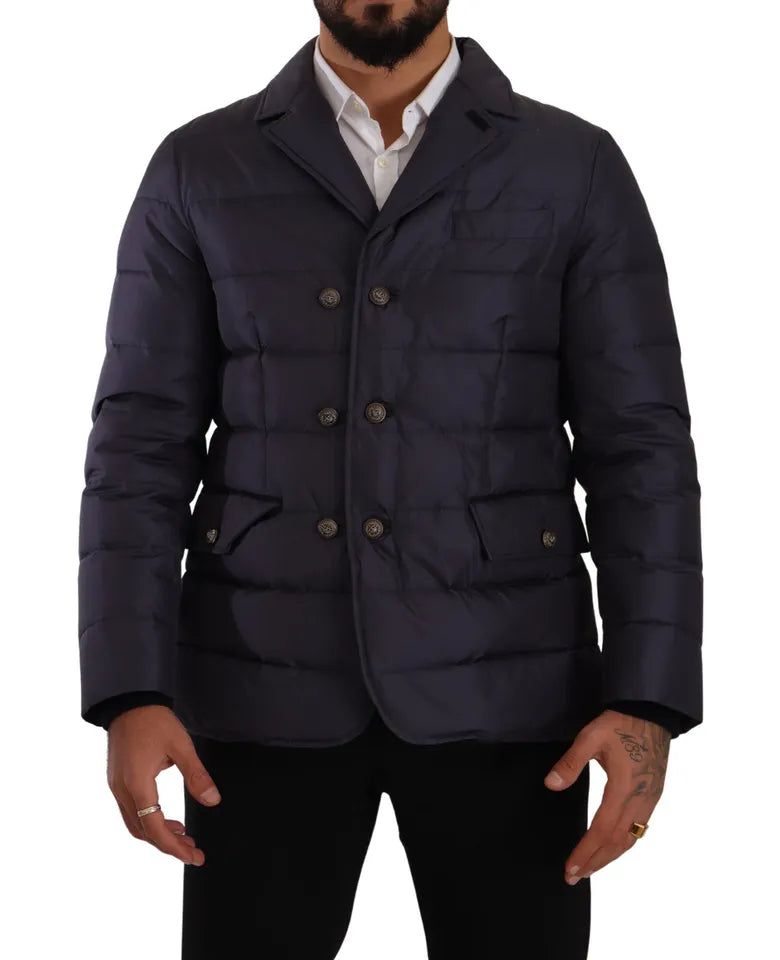 Dolce & Gabbana Elegant Dark Blue Silk Blend Jacket