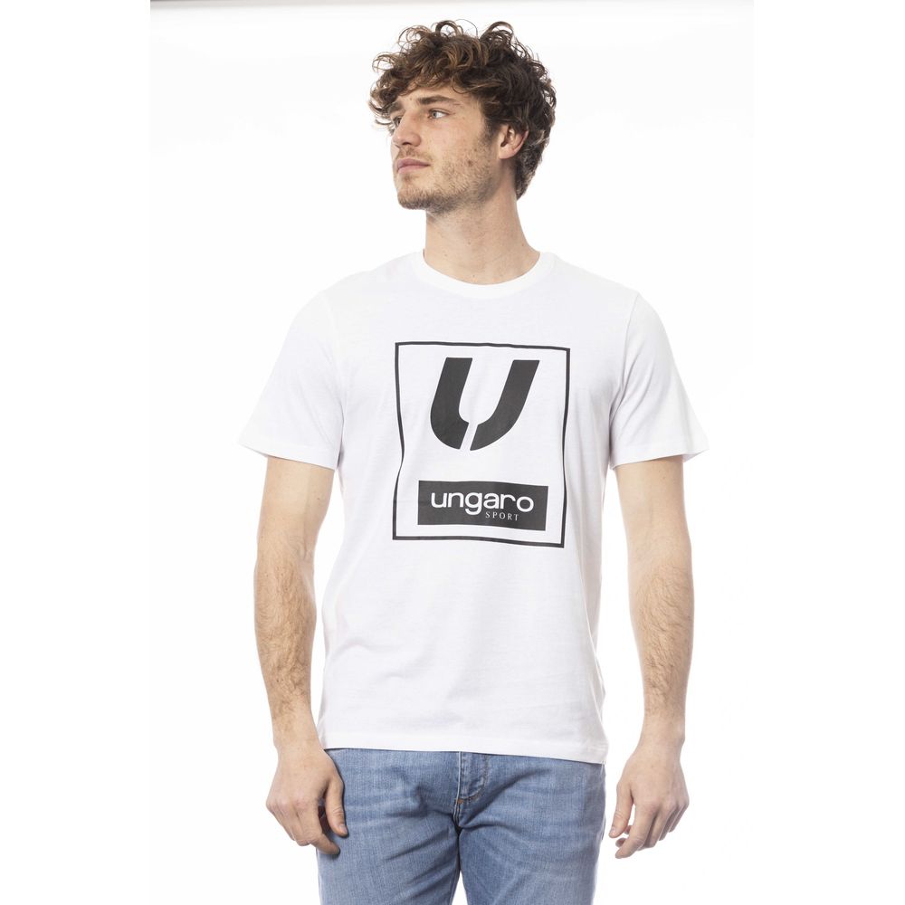 Ungaro Sport Chic T-Shirt aus weißer Baumwolle mit Rundhalsausschnitt