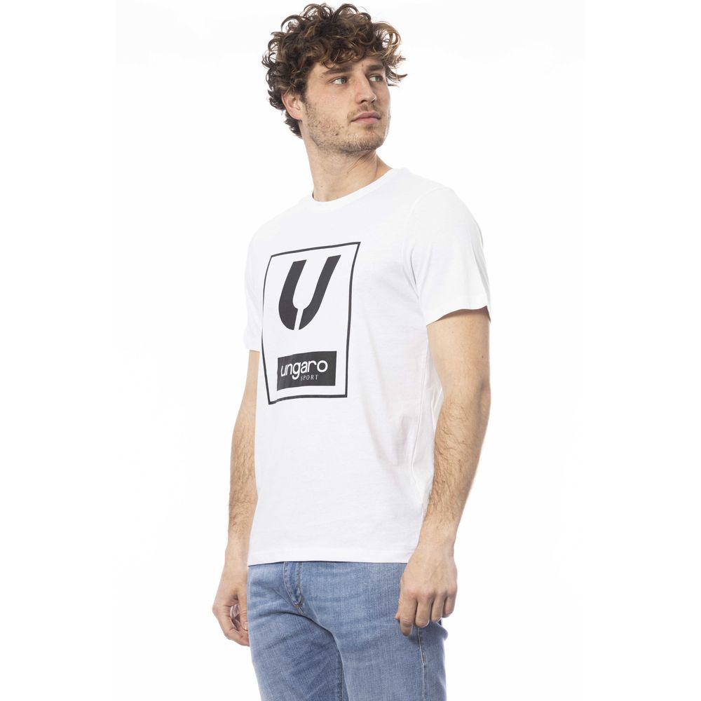 Ungaro Sport Chic T-Shirt aus weißer Baumwolle mit Rundhalsausschnitt