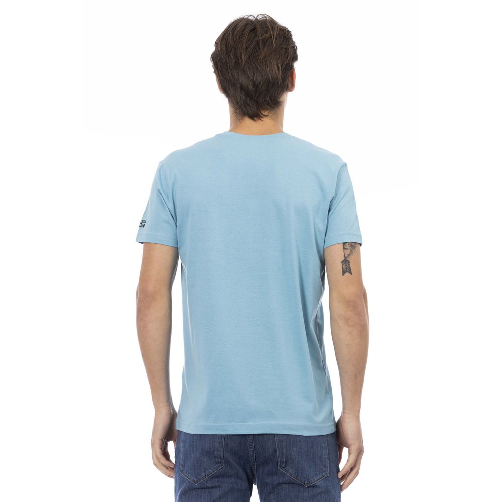 Trussardi Action T-Shirt aus Baumwollmischung mit V-Ausschnitt und stilvollem Aufdruck