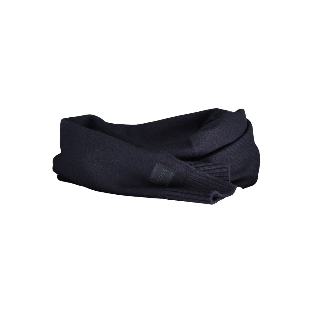 Hugo Boss Elegant Blue Wool-Blend Scarf