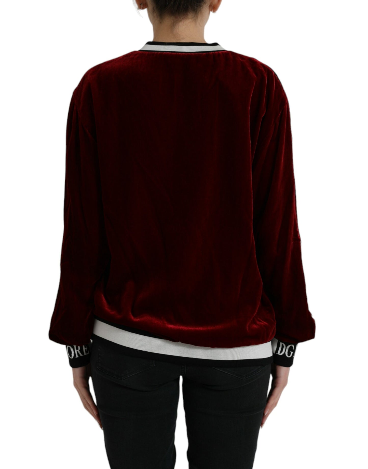 Dolce & Gabbana Elegant Burgundy Silk-Blend Sweater