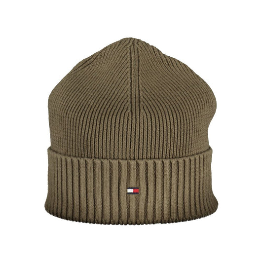 Tommy Hilfiger Exquisite Green Cotton Cashmere Cap