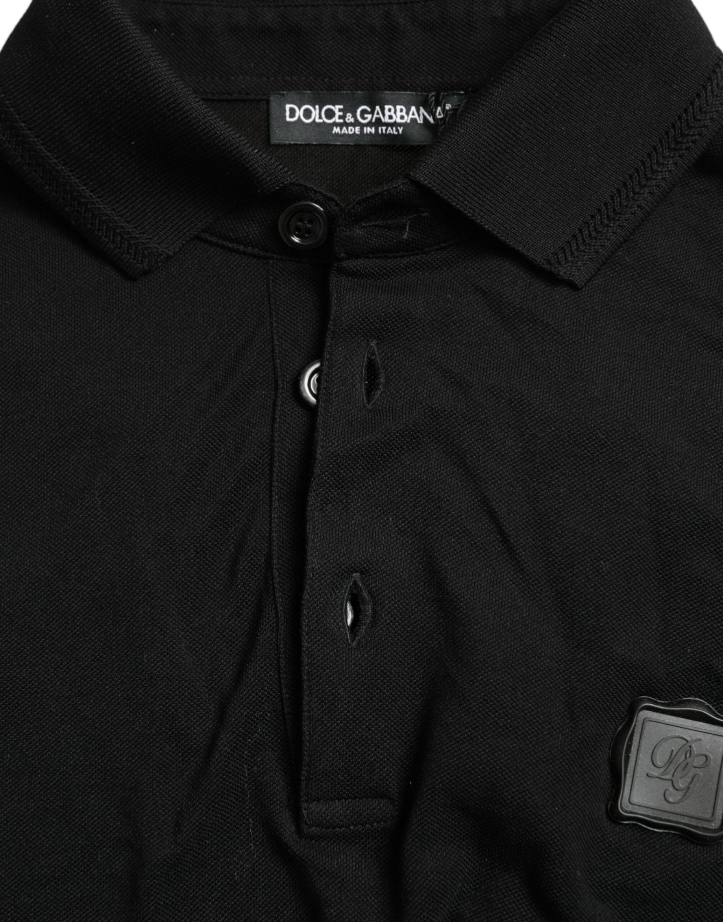 Dolce &amp; Gabbana Elegantes schwarzes Baumwoll-Poloshirt