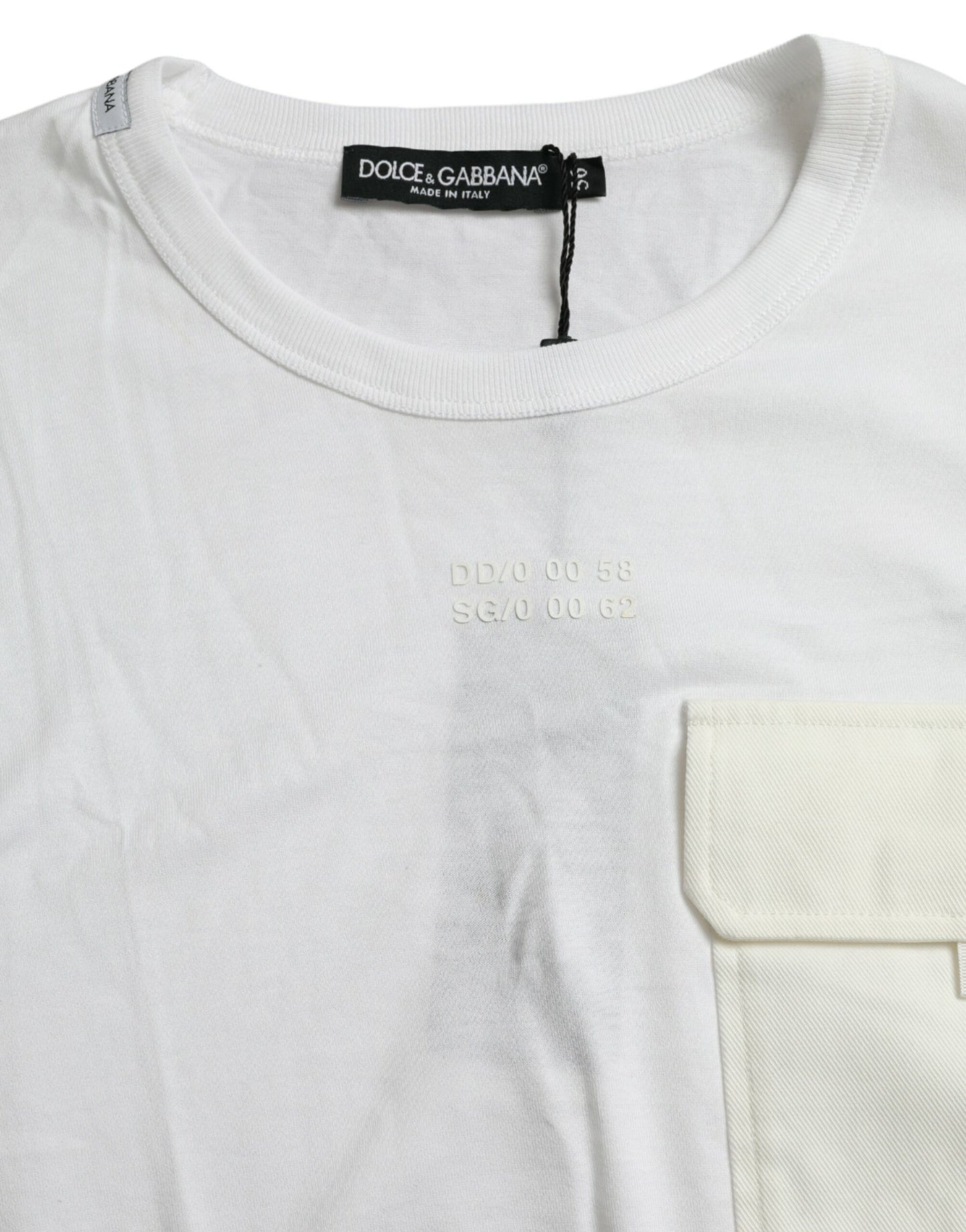 Dolce &amp; Gabbana Elegantes weißes Baumwoll-T-Shirt mit Rundhalsausschnitt