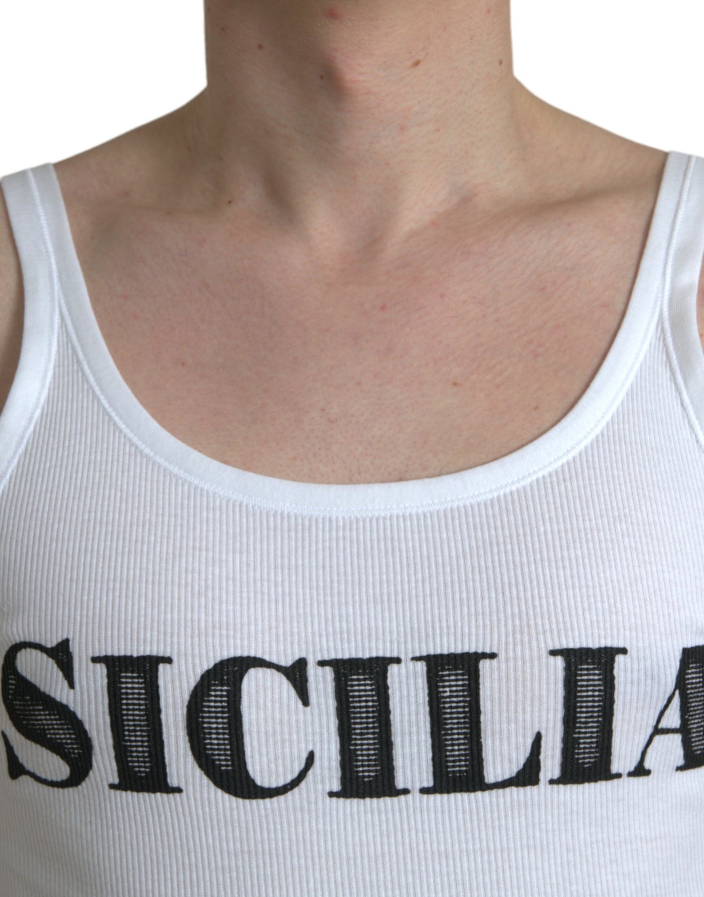 Dolce &amp; Gabbana Elegantes Tank-T-Shirt aus weißer Baumwolle