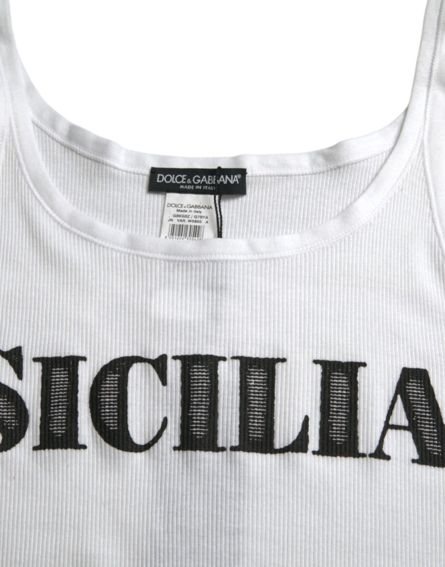 Dolce &amp; Gabbana Elegantes Tank-T-Shirt aus weißer Baumwolle